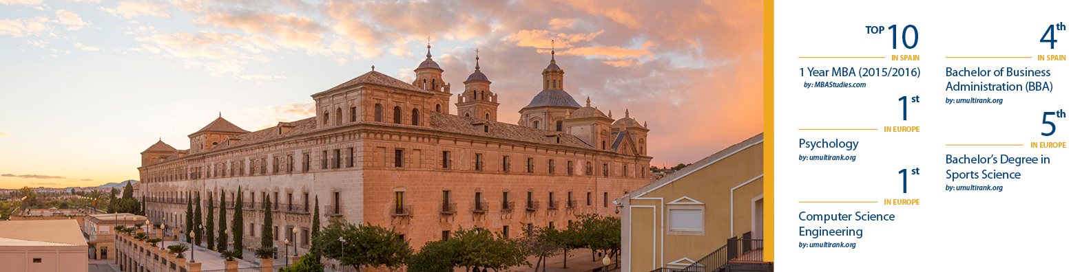 Study in UCAM Universidad Católica San Antonio de Murcia with Scholarship